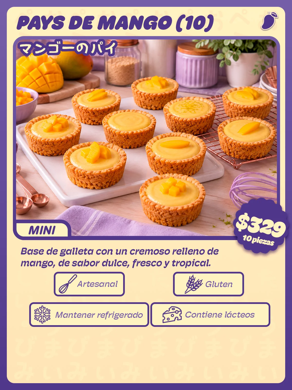 Carta de Pays de mango mini, 10 piezas de Peko Peko